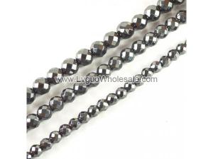 Non magnetic Hematite ,Faceted Round, different size for choice, black, Grade A, Length:Approx 16 Inch, Sold By Strand